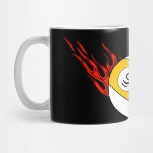 9 Ball with Red Flames Mug